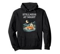 Silenzio Notturno Sleeping Fox Cozy Moon Calm Cottagecore Felpa con Cappuccio