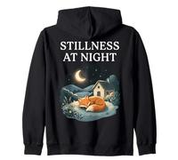 Silenzio Notturno Sleeping Fox Cozy Moon Calm Cottagecore Felpa con Cappuccio