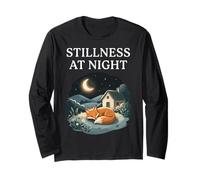 Silenzio Notturno Sleeping Fox Cozy Moon Calm Cottagecore Maglia a Manica