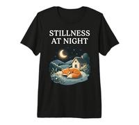 Silenzio Notturno Sleeping Fox Cozy Moon Calm Cottagecore Maglietta Premium