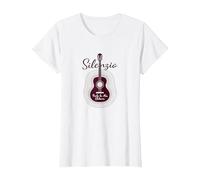 Silenzio, Parla la Mia Chitarra | Arte Musicale Italiana Maglietta, Donna, Bianco, M
