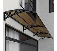 Silenziosa Tendalino Per Patio, Tettoia In Policarbonato, Protezione Dai Raggi UV, Pioggia, Neve, Luce Solare, Per Balcone, Garage E Giardino(Brown,80 * 300cm/32 * 118in)