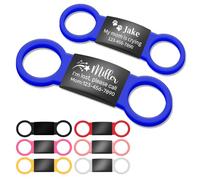 Silenziose Medaglietta Cane Personalizzata con Incisione, Targhetta Gatto Identificazione con Nome e Numero di Telefono, Ciondolo Antiruggine Accessori per Cani, Scelta Colori