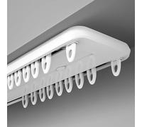 Silenzioso binario per tenda da soffitto in lega di alluminio, regolabile da 1 a 5 m, doppio binario per soggiorno, bagno, camera da letto, asta per finestra galleggiante (bianco, 2,5 m)