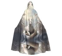 Silenzioso FoxHalloween stampato mantello con cappuccio adulto partito accappatoio mascherata e gioco di ruolo. Mantello mago di carnevale