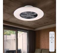 Silenzioso LED Ventilatore Telecomando Sterneneffekt Luci Diurne Lampada Dimmbar [EEK: Inaditato]