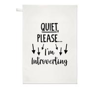 Silenzioso Si Prega I'M Introverting Tè Telo Citazione Scherzo Divertente Shy