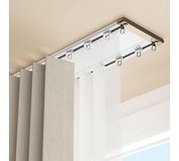 Silenzioso sistema di binario per tende in alluminio, montaggio a soffitto, 3,7 m, per soggiorno e camera da letto, divisori, finitura bianca, facile installazione, design moderno