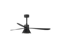 Silenzioso Ventilatore LED Lampada Cct Amelia Nero Dc Ventola Telecomando [EEK: F]