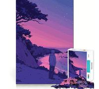 Silhouette al tramonto, puzzle da 1000 pezzi per adulti, regalo, gioco di abilità mentale, divertimento tranquillo, design da assemblare, 38x52cm