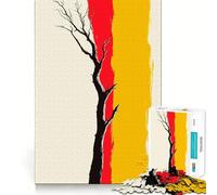 Silhouette Albero con Ragazzi Rossi e Gialli Puzzle 1000 Pezzi Gioco Logic Boost Divertimento per la Famiglia Bordo Premium 38x52cm