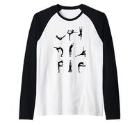 Silhouette Art Yoga Pose Maglia con Maniche Raglan