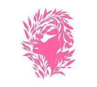 silhouette astratta di donne con foglie disegno di arte floreale Decalcomanie con incisioni di pregio 38x50.5cm Non cade Rosa