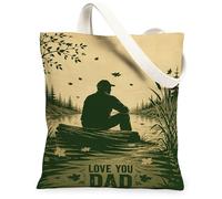 Silhouette - Borsa tote in tela da donna, con alberi rustici e natura che cade d'acqua, lavabile, riutilizzabile, estetica, idea per familiari, amici, colleghi, lettura, amore, 33 x 38 cm