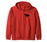 Silhouette Cavallo al Galoppo per equestri Felpa con Cappuccio