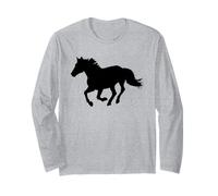 Silhouette Cavallo al Galoppo per equestri Maglia a Manica
