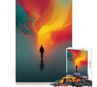 Silhouette che cammina verso una luce astratta Adolescenti Puzzle da 1000 pezzi Migliora la memoria Gioco rilassante Bordo pulito Articolo di Babbo Natale Desiderio 50x75cm