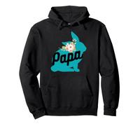 Silhouette Coniglio papà Floreale Stile Primaverile Felpa con Cappuccio