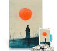 Silhouette contro il tramonto Puzzle da 1000 pezzi per adulti per il giocattolo di sfida del gioco educativo perché è ideale come regalo per tutta la famiglia 38x26cm