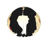 Silhouette Coppia Baciarsi Stampa Cuffia da a per Donna Cuffia da Bagno Impermeabile a Doppio Strato Elastica Riutilizzabile Cappello da a Protezione per Capelli Cappello da Bagno per Spa Salon Bath