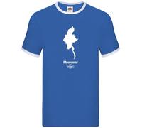 Silhouette Del Paese Myanmar - Ringer Da Uomo - Myanmar Birmania Asia Naypyitaw