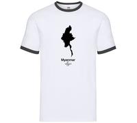 Silhouette Del Paese Myanmar - Ringer Da Uomo - Myanmar Birmania Asia Naypyitaw