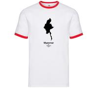 Silhouette Del Paese Myanmar - Ringer Da Uomo - Myanmar Birmania Asia Naypyitaw