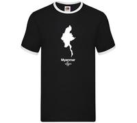 Silhouette Del Paese Myanmar - Ringer Da Uomo - Myanmar Birmania Asia Naypyitaw