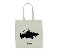 Silhouette Del Paese Russia - Borsa In Tela - Mosca San Pietroburgo Russa