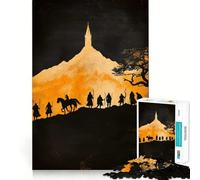 Silhouette del Viaggio della Compagnia verso la Torre Puzzle 1000 Pezzi per Adolescenti Giocattolo che Stimola la Logica Gioco Rilassante Premium Edge Art da Collezione 38x52cm