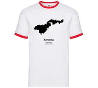 Silhouette Dell'Armenia - Ringer Da Uomo - Regalo Con Bandiera Del Paese Armeno