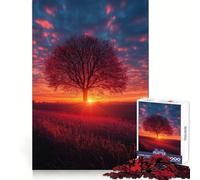 Silhouette di albero al tramonto, puzzle da 1000 pezzi per adolescenti, allenamento mentale, svago, piacere, vestibilità perfetta, bel regalo (50x75cm)