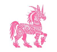 silhouette di animali tribali utilizzando solo lo stile azteco Murales e adesivi murali in vinile 54.6x62.5cm Vetrine Rosa