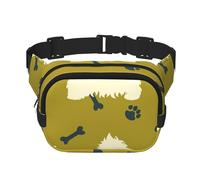 Silhouette di cane West Highland Animal West, Marsupio quadrato a doppio strato, borsa da viaggio, marsupio casual
