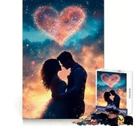 Silhouette di coppia innamorata, puzzle da 1000 pezzi per adulti, regalo, gioco per allenare la mente, rilassante, artistico, da assemblare, regalo memorabile 38x26cm