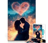 Silhouette di coppia innamorata, puzzle da 1000 pezzi per adulti, regalo, gioco per allenare la mente, rilassante, artistico, da assemblare, regalo memorabile 38x26cm