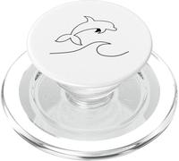 Silhouette di delfino saltando fuori dall'acqua PopSockets PopGrip per MagSafe
