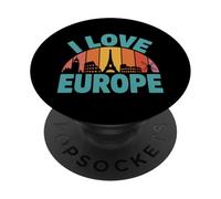 Silhouette di monumenti famosi di I Love Europe PopSockets PopGrip Adesivo