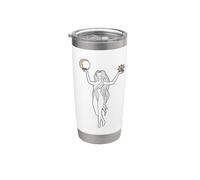 Silhouette di ragazza con luna e stella in mano Tarocchi ispirato Bicchiere termico in acciaio inox doppia parete