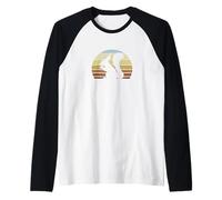 Silhouette di roditori retrò Prima del Tramonto dello Maglia con Maniche Raglan