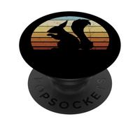 Silhouette di roditori retrò prima del tramonto dello PopSockets PopGrip Adesivo