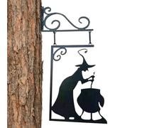 Silhouette di Streghe in Metallo, Giardino di Halloween Ornamenti Spaventosi | sculture per Ornamenti per la Parete Arte per L'Arte