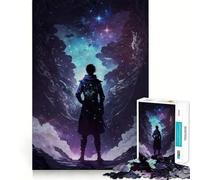 Silhouette di un Dio Cosmico per Adulti Puzzle da 1000 Pezzi Rompicapo Rilassante Divertente Assemblaggio Immagine Sorpresa Caldo 38x26cm