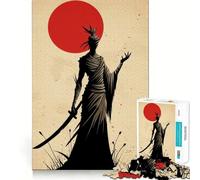 Silhouette di un Samurai con spada, puzzle da 1000 pezzi per adulti, regalo, gioco di abilità mentale, divertimento tranquillo, design da assemblare, 38x26cm