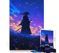 Silhouette di un samurai sotto un cielo stellato - Puzzle da 1000 pezzi per adulti - Gioco di puzzle per stimolare la mente, calma e relax - Decorazione murale 38x52cm