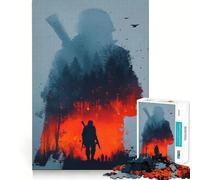 Silhouette di un soldato in guerra, puzzle da 1000 pezzi per adolescenti, gioco di logica, antistress, taglio netto, lista dei desideri di Babbo Natale 38x26cm