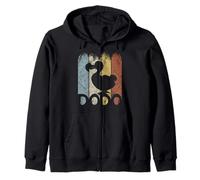 Silhouette di Un Uccello retrò Funky Vintage Dodo Felpa con Cappuccio