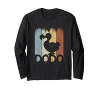 Silhouette di Un Uccello retrò Funky Vintage Dodo Maglia a Manica