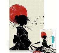 Silhouette di una donna in kimono - Puzzle da 1000 pezzi per adolescenti - Gioco intelligente per momenti di condivisione - Immagine da assemblare - Opera d'arte 38x52cm