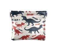 Silhouette Dinosauri modello Squeeze Coin Purse Pouch Change Holder PU Leather Mini portafoglio portamonete tasca per donne ragazze uomini